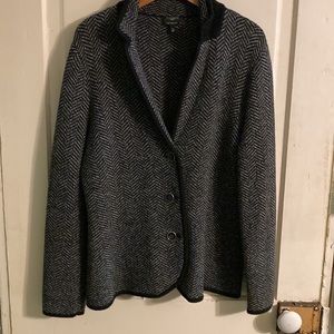 Black Herringbone sweater jacket